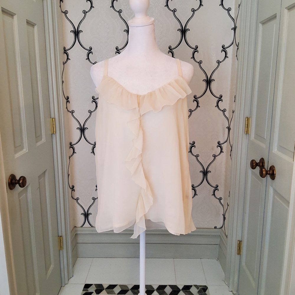 Buffalo Davis Bitton Slight Sheer White Camisole. Size L